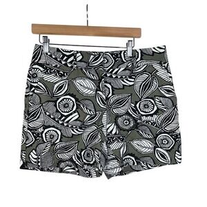 Ann Taylor Loft 'The Riviera Shorts' Leaf Print Linen Blend Shorts size‎ 8 Green